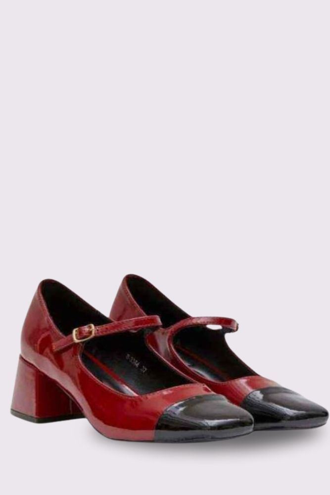 two tone mary jane pumps