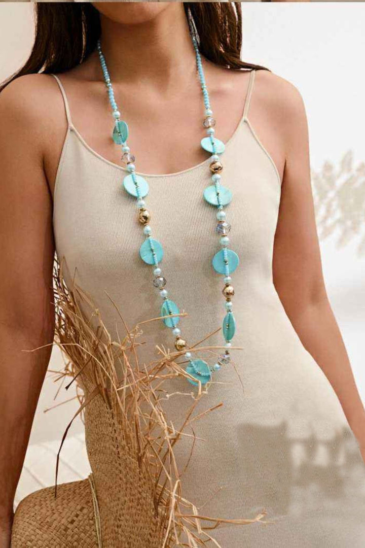 Disc Beaded Gold Accents Necklace
