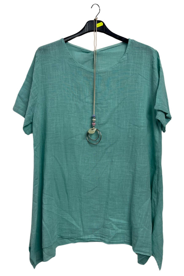 Plain Asymmetrical Oversized Cotton Top