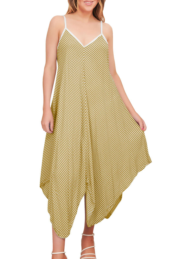 Special Price Italian Pinstripe Strappy Hanky Hem Dress