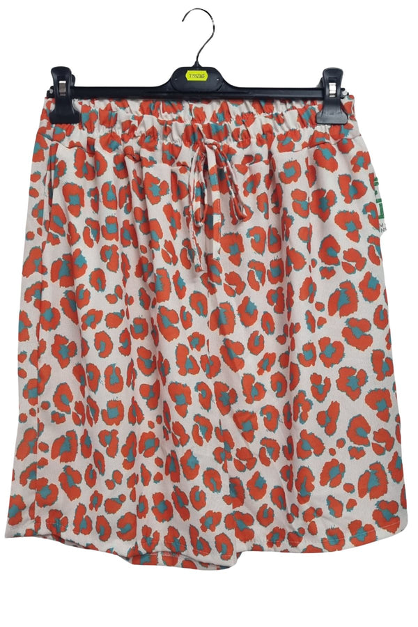 Leopard Print Adjustable Drawstring Shorts