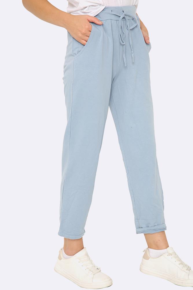 Italian Plain Drawstring Pocket Trousers