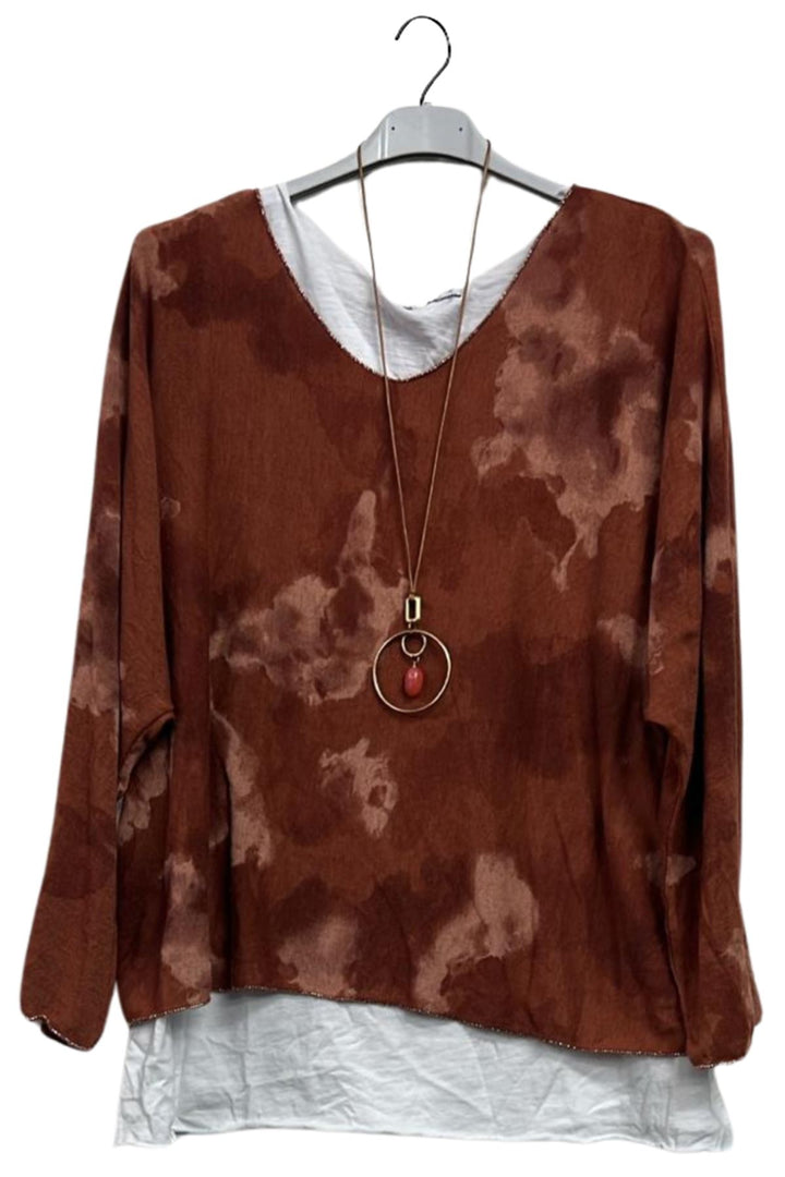 layered hem tie dye top uk