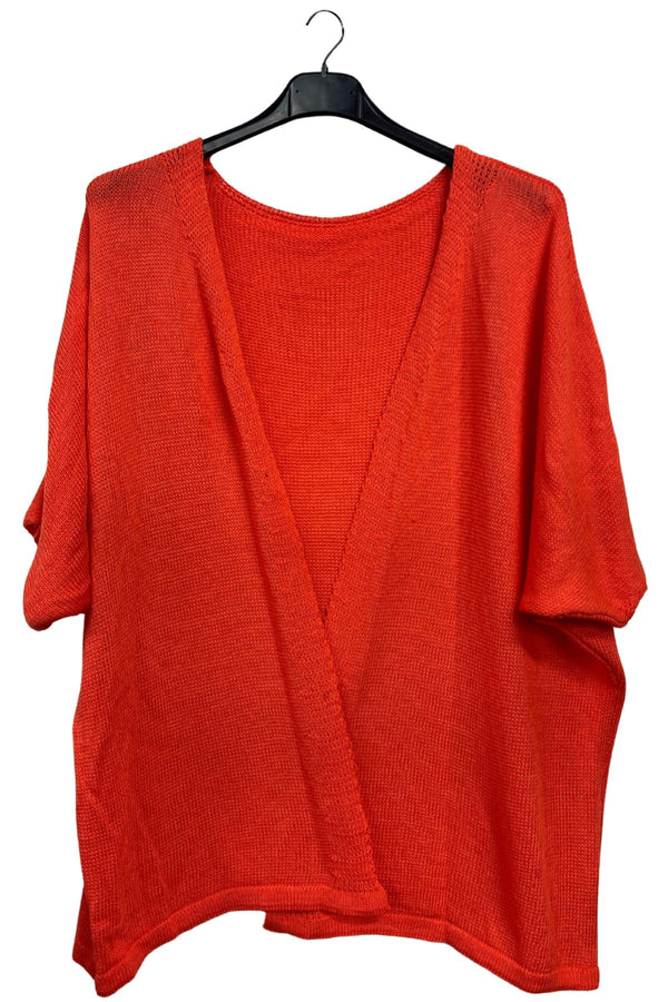 Plain Knitted Drape Cotton Cardigan