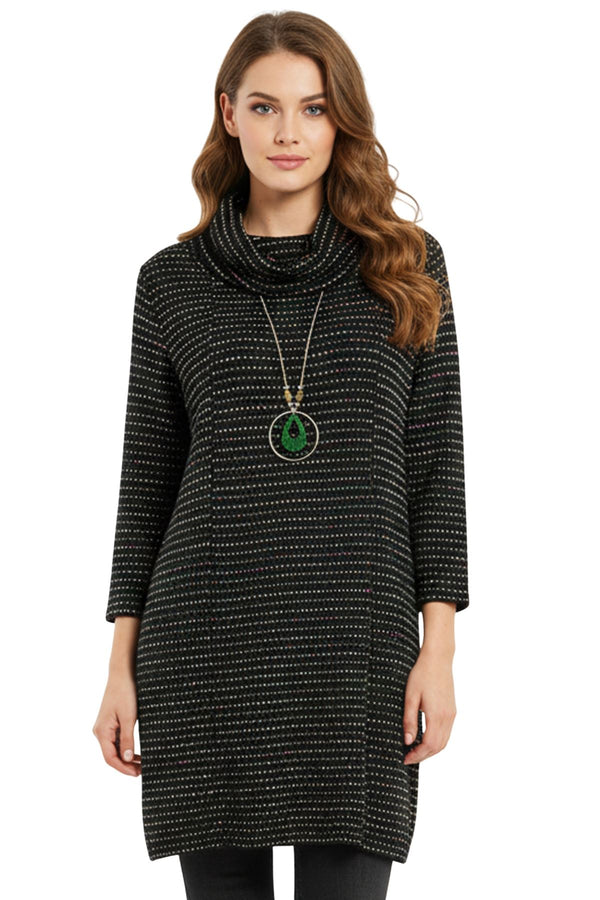 Multicoloured Dotted Stripes Side Pockets Top