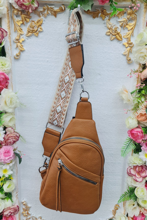 Adjustable Patterned Strap Sling Bag