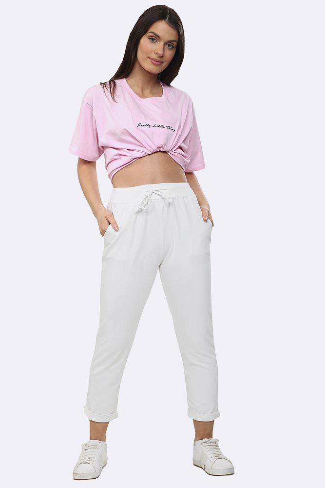 Italian Plain Drawstring Pocket Trousers