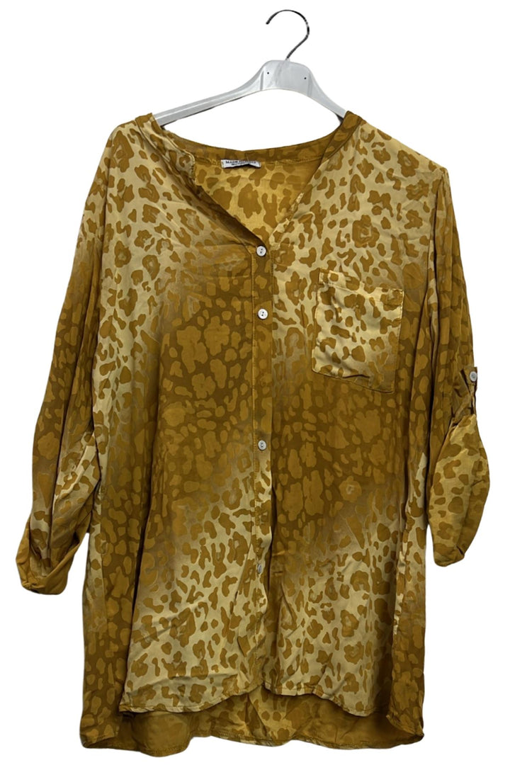 leopard print pocket shirt
