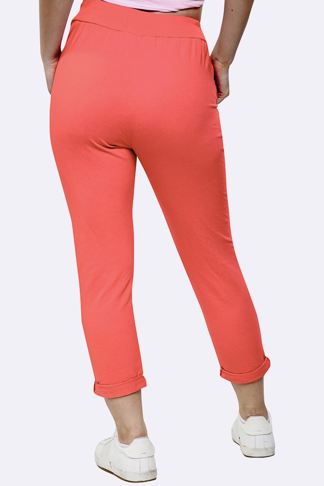 Italian Plain Drawstring Pocket Trousers