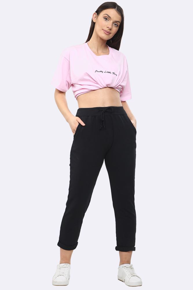 Italian Plain Drawstring Pocket Trousers