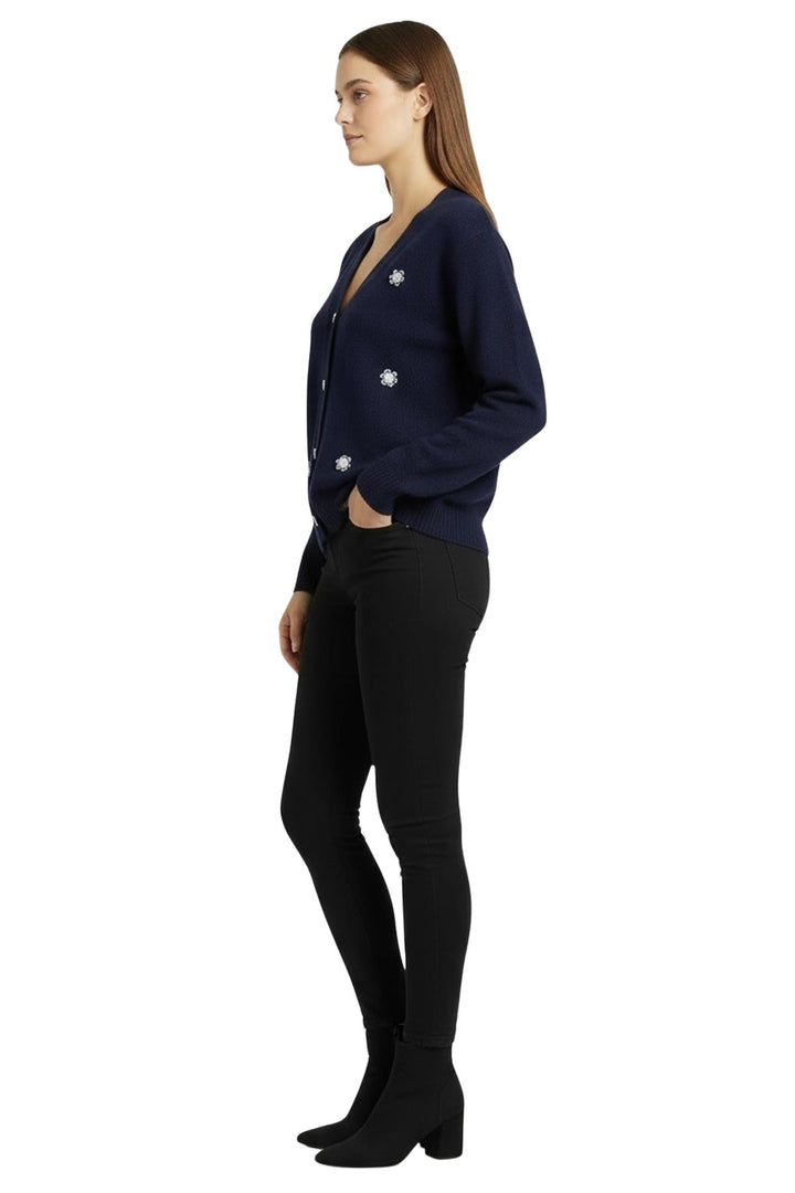 italian style diamond knit cardigan