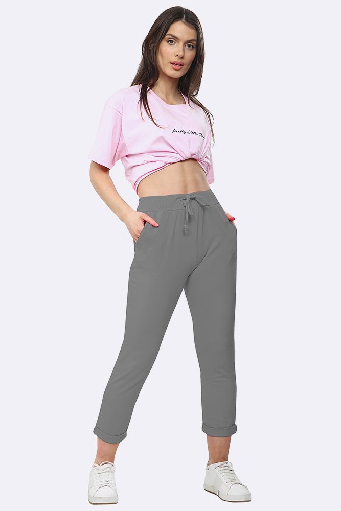 Italian Plain Drawstring Pocket Trousers