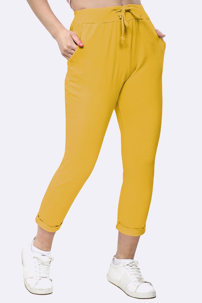 Italian Plain Drawstring Pocket Trousers