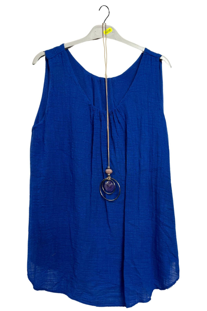 Plain Asymmetrical Hem Cotton Top