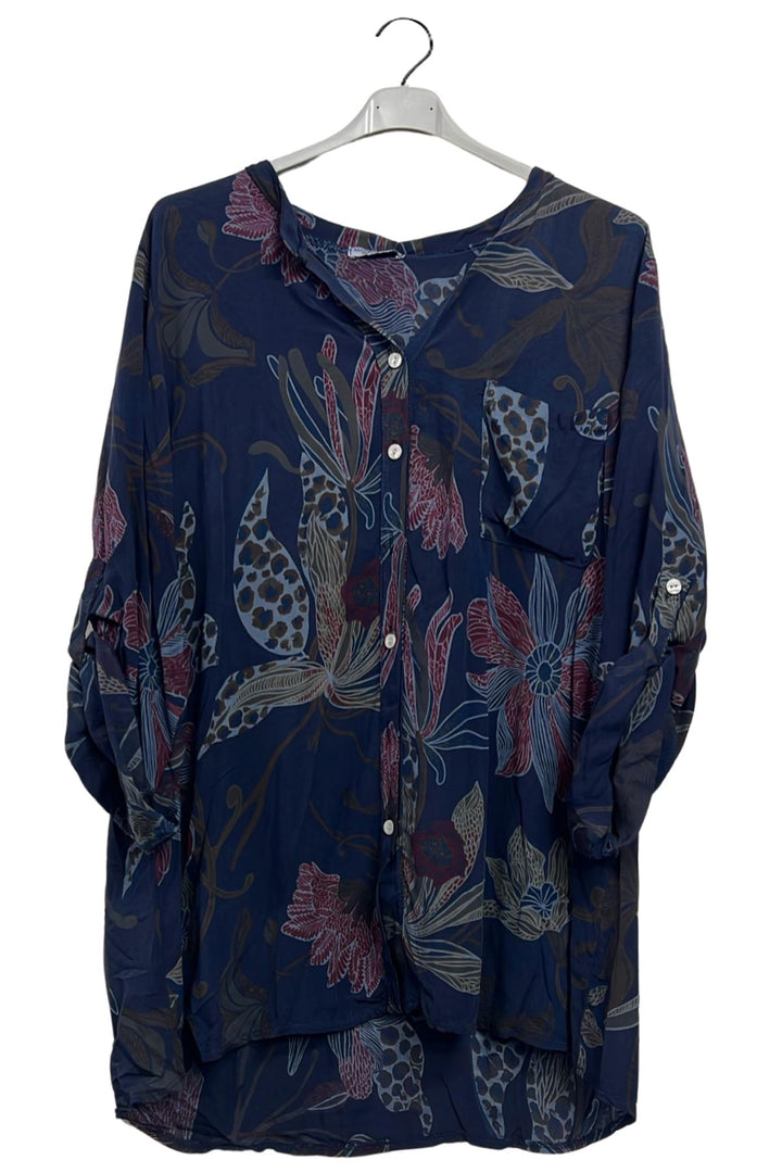 floral print pocket shirt