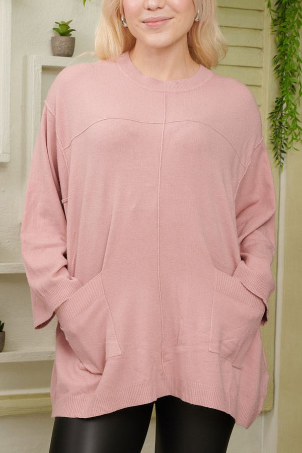 Oversized Knitted Pocket Jumper