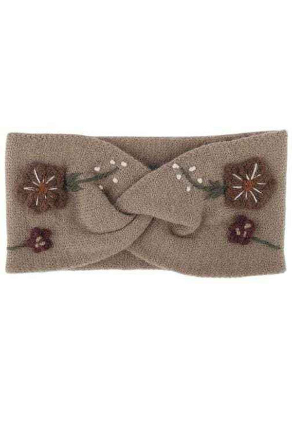 floral embroidered knitted headband