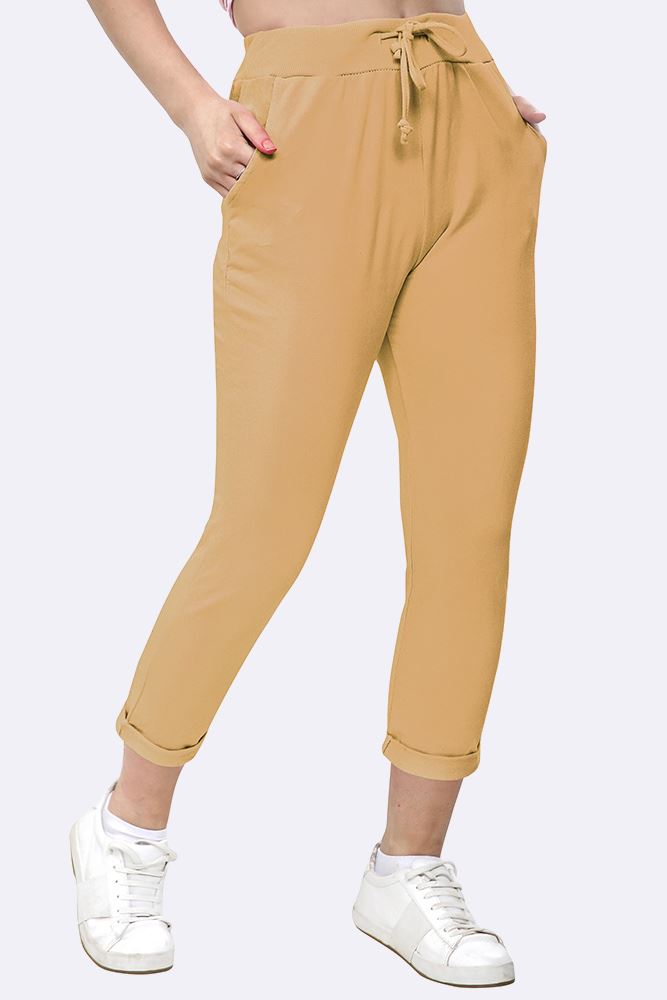 Italian Plain Drawstring Pocket Trousers