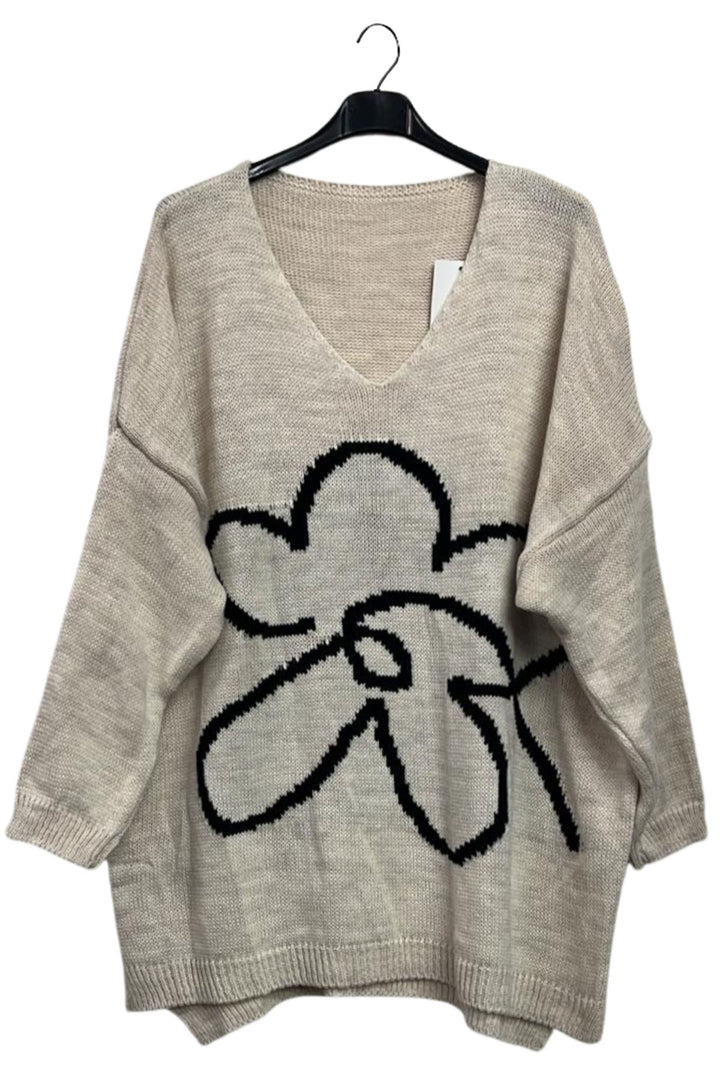 abstract floral knit jumper