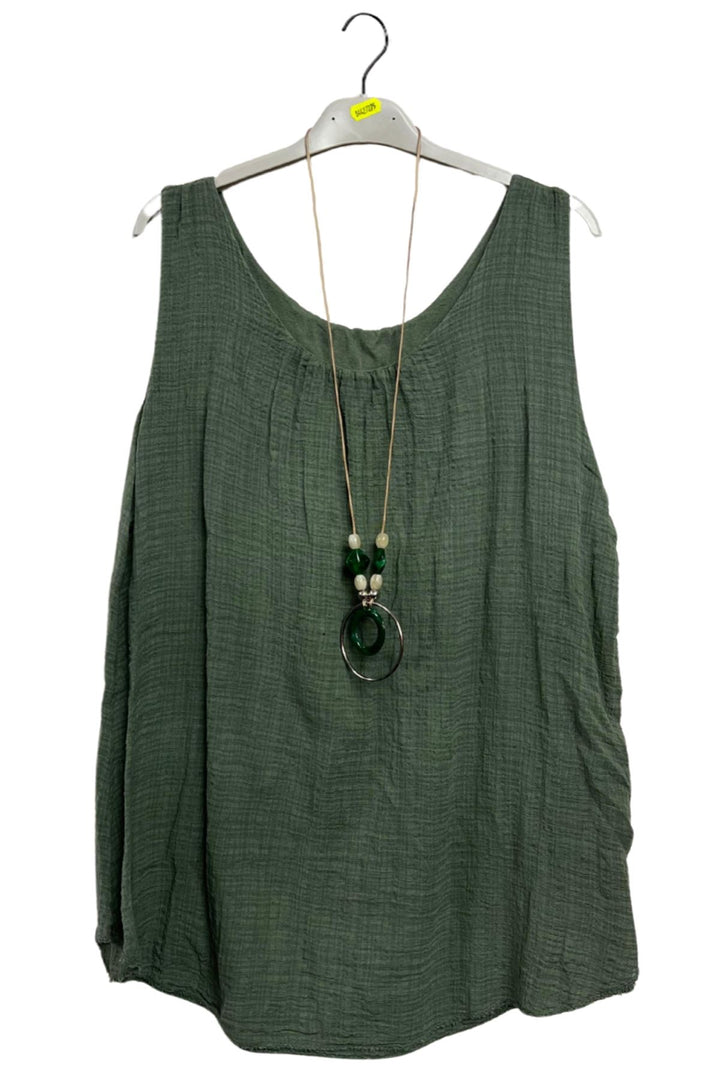 Plain Asymmetrical Hem Cotton Top