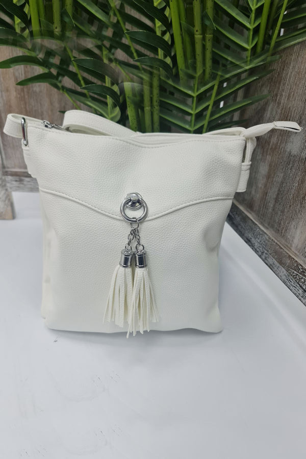 O Ring Accent Tassel Shoulder Bag