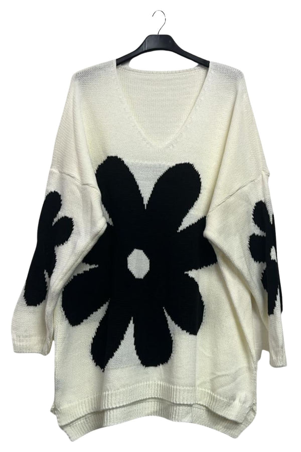 daisy flower knit jumper