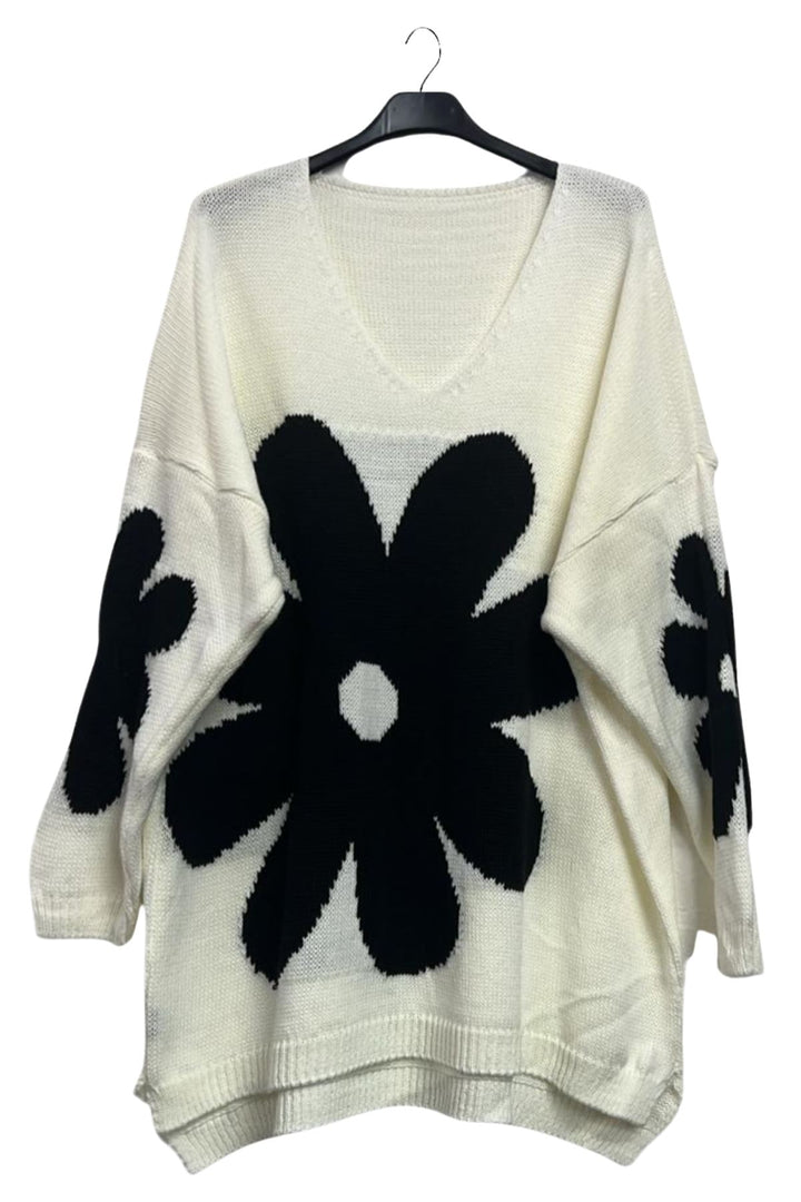 daisy flower knit jumper