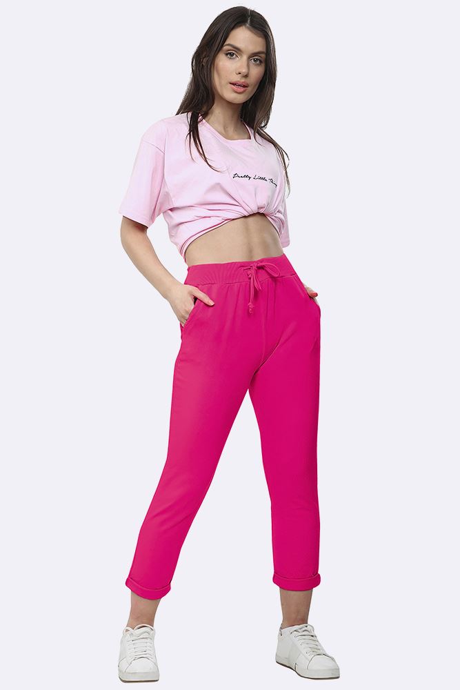 Italian Plain Drawstring Pocket Trousers