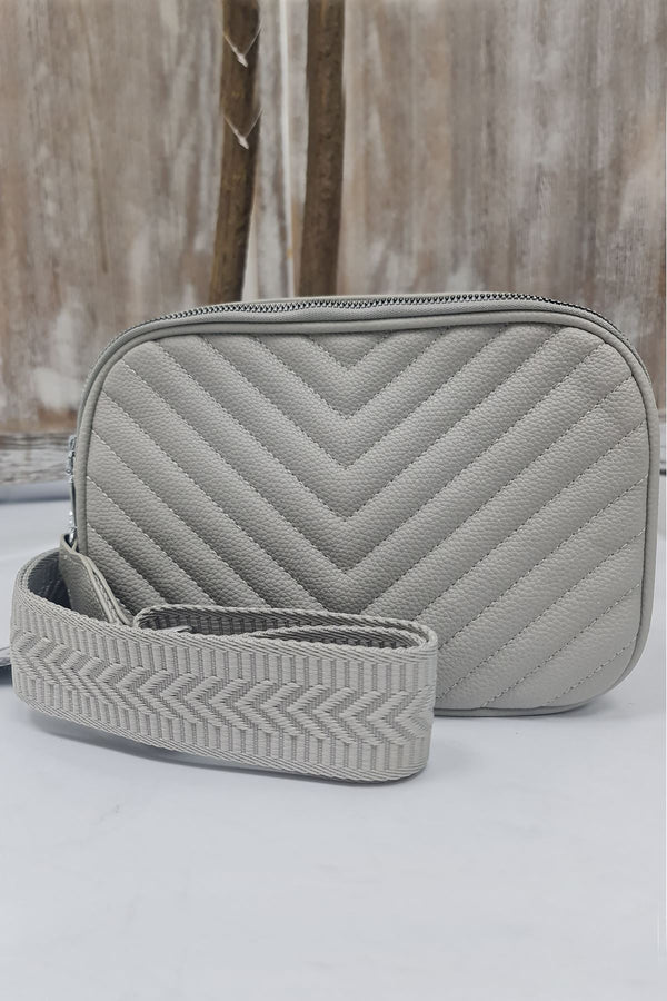 Two Zipper Adjustable Strap Crossbody Bag