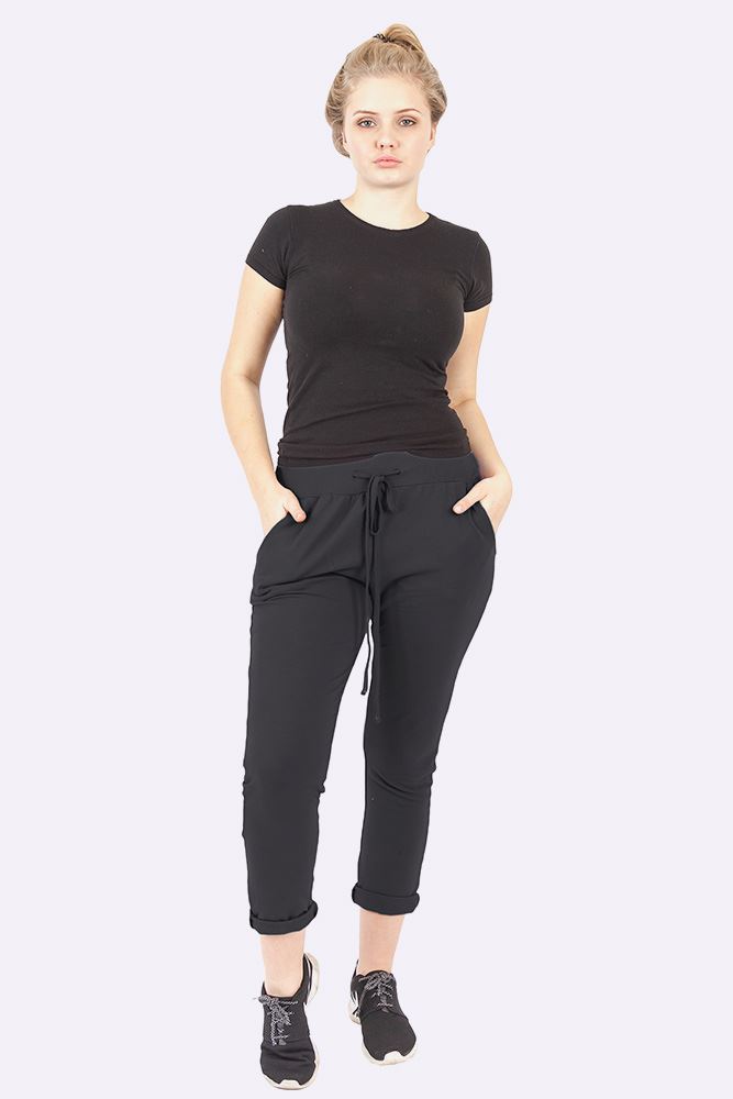 Italian Plain Drawstring Pocket Trousers
