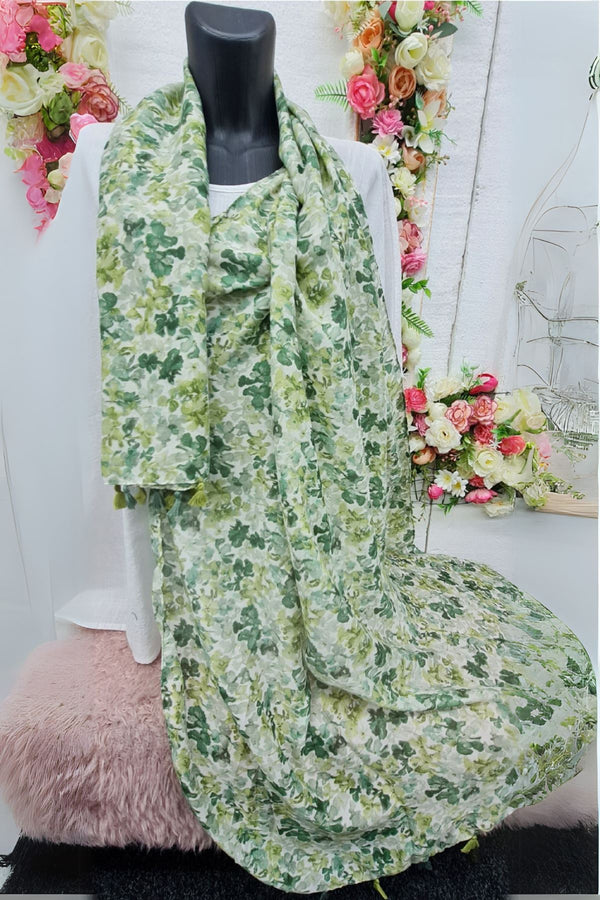 Floral Print Tassel Scarves