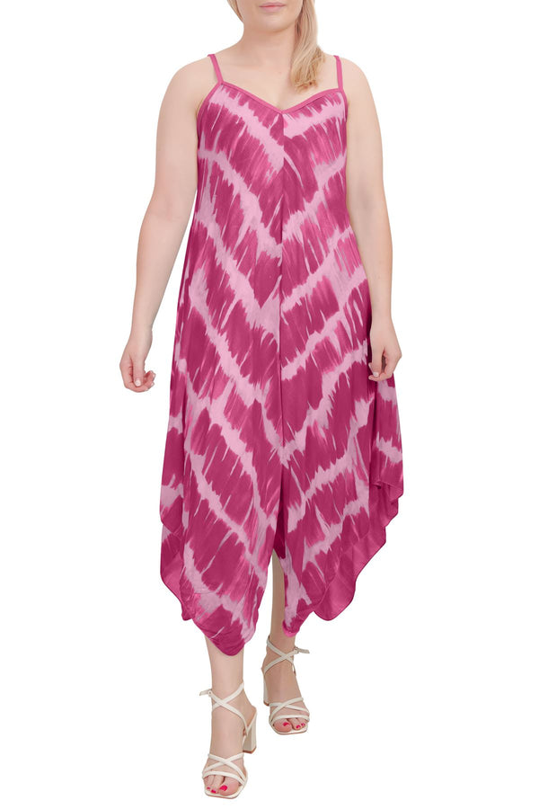 Special Price Italian Tie Dye Strappy Hanky Hem Dress