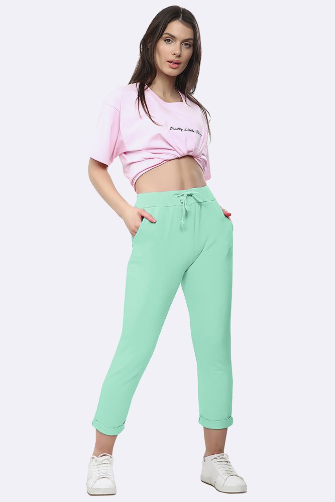 Italian Plain Drawstring Pocket Trousers