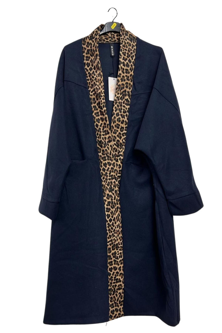 leopard trim winter coat