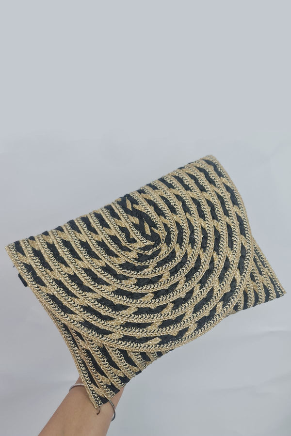 Straw Ruffia Clutch Bag