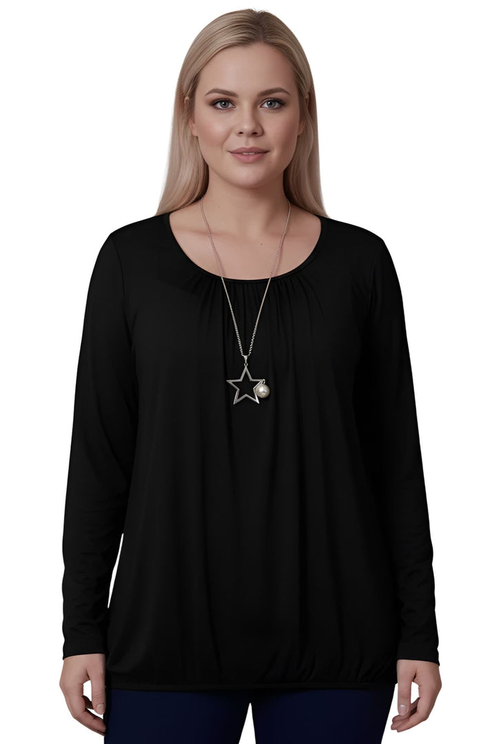 plain pleated viscose top