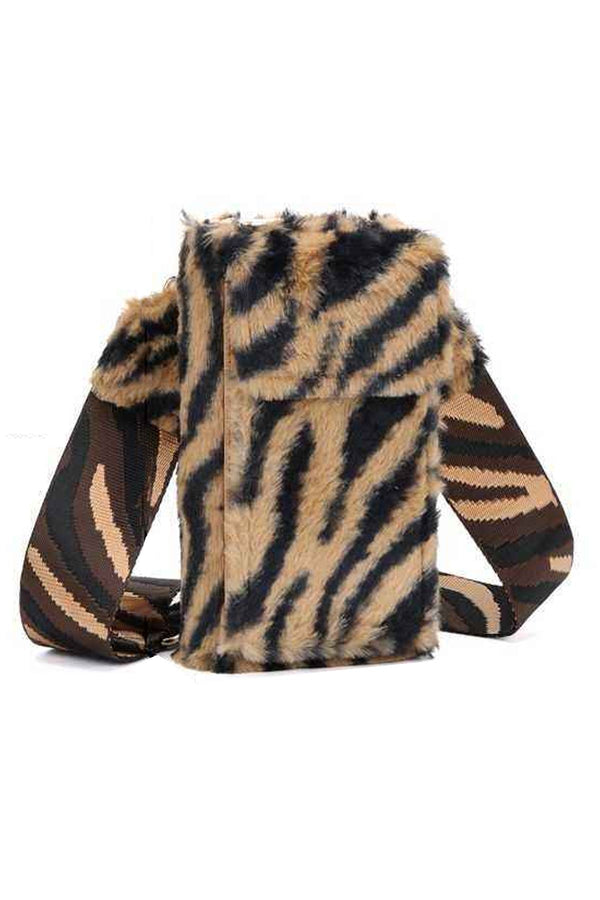 Animal Print Faux Sling Shoulder Bag