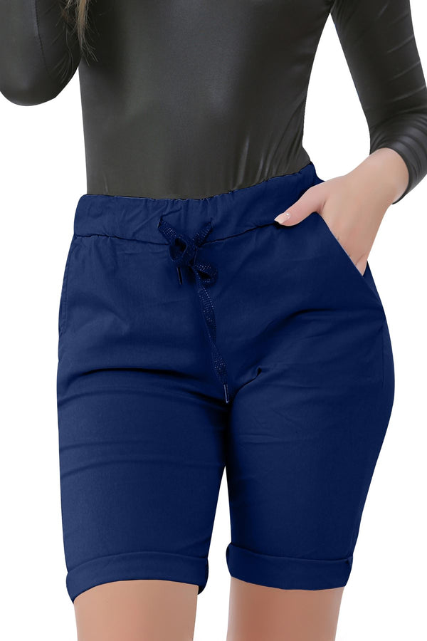 Special Price Italian Drawstring Turn Up Crop Shorts