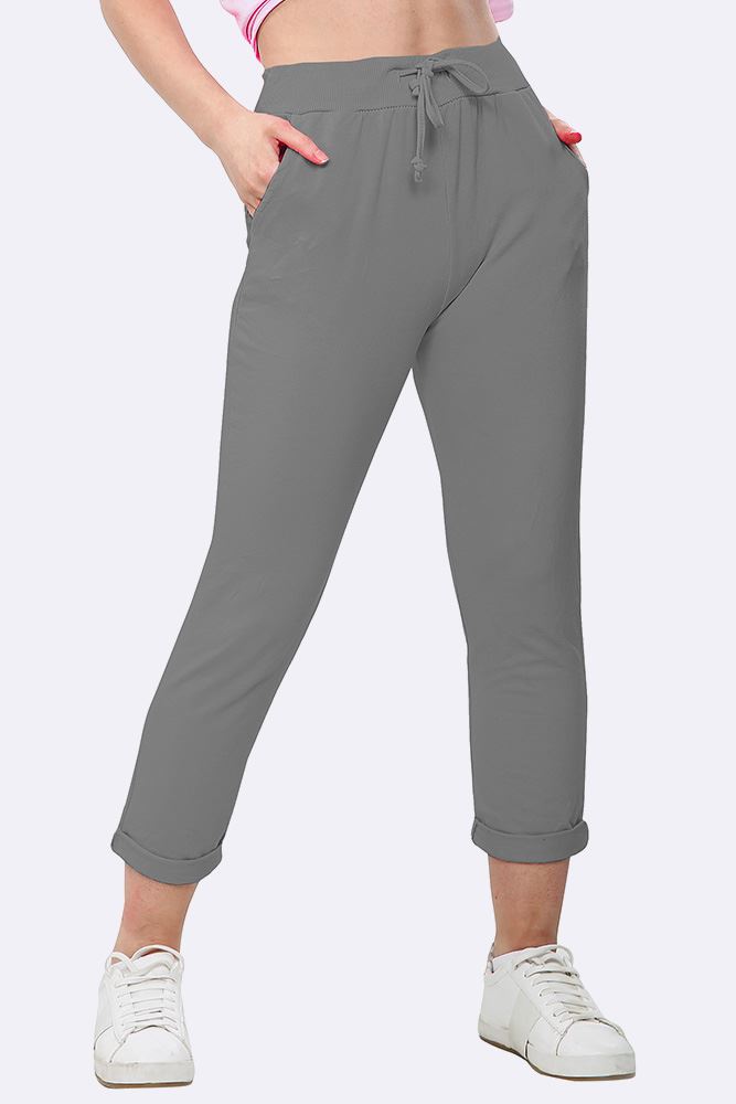 Italian Plain Drawstring Pocket Trousers