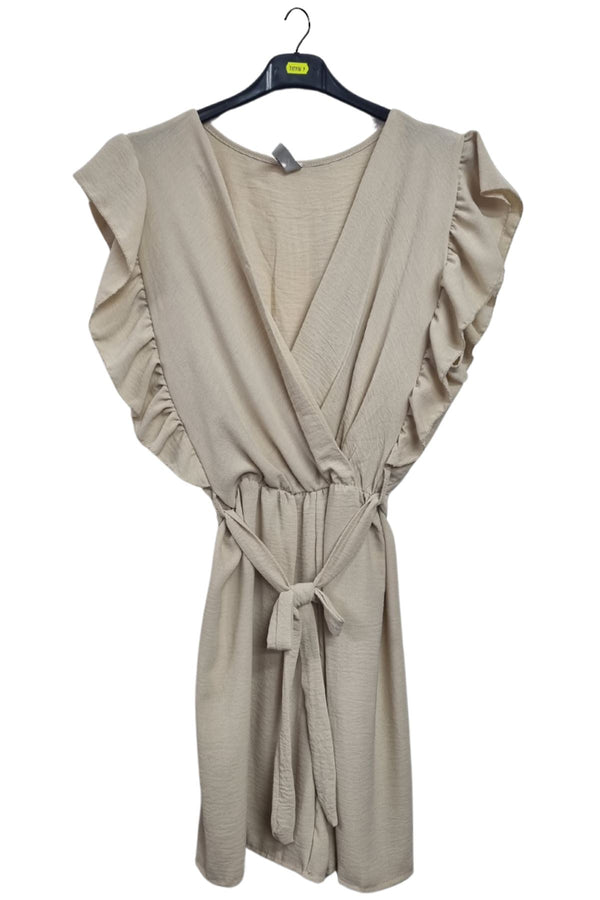 Plain Tie Waist Belt Jumpsuit