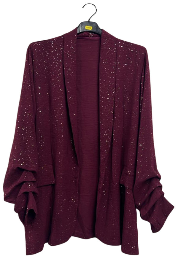 Subtle Glitter Specks Front Two Flap Pocket Cardigan