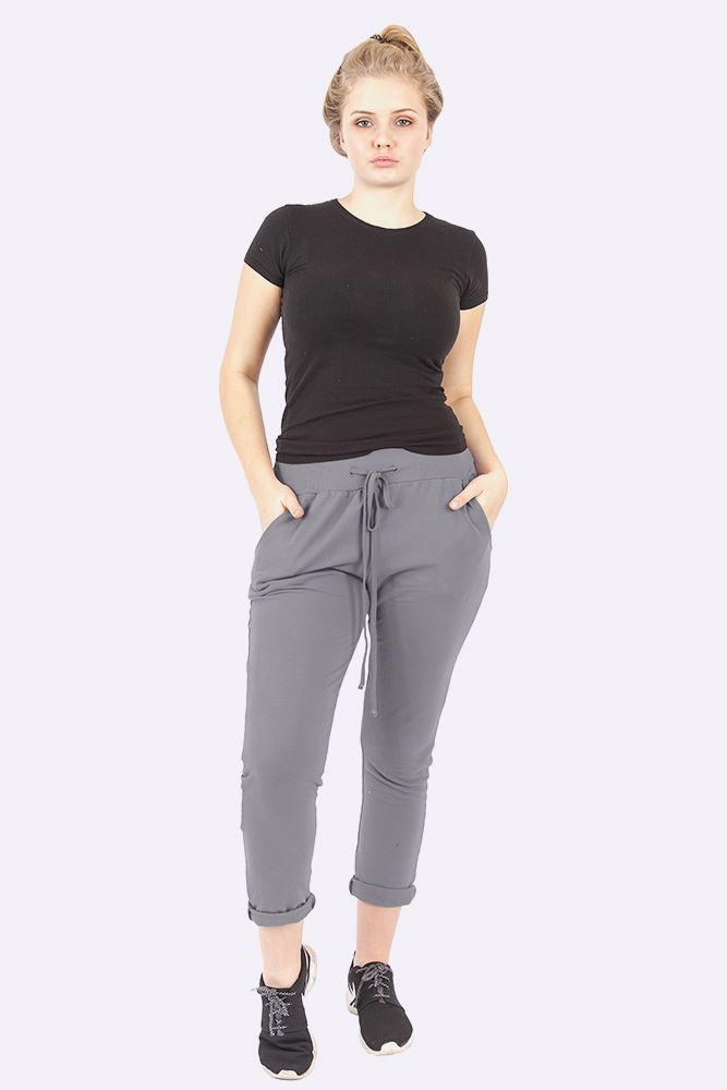 Italian Plain Drawstring Pocket Trousers
