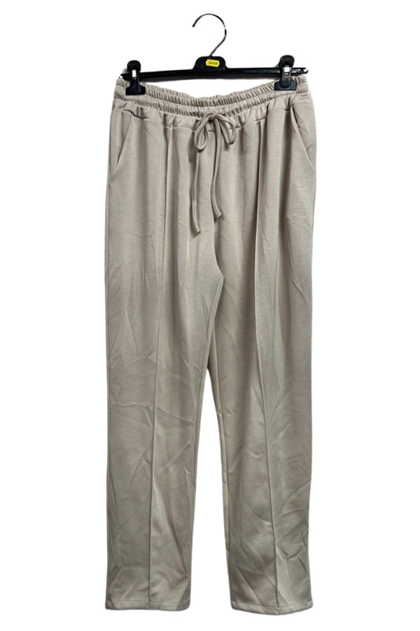 Plain Drawstring Waistband Side Pockets Trousers