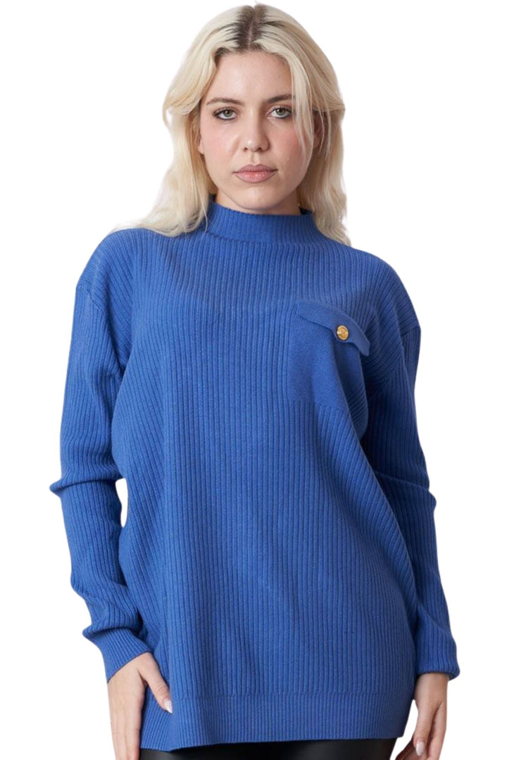 plain ribbed pocket patch top