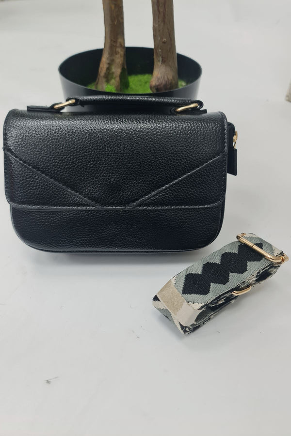 Textured Adjustable Strap Shoulder Bag