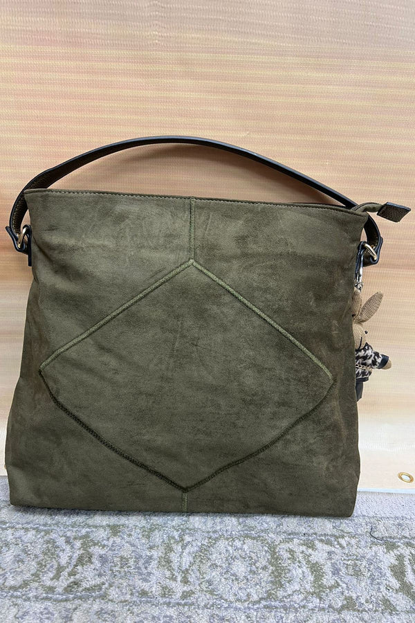 Geometric Design Keychain Charm Shoulder Bag