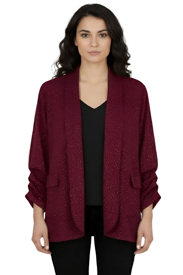 Subtle Glitter Specks Front Two Flap Pocket Cardigan