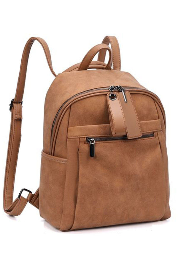 faux front zip backpack