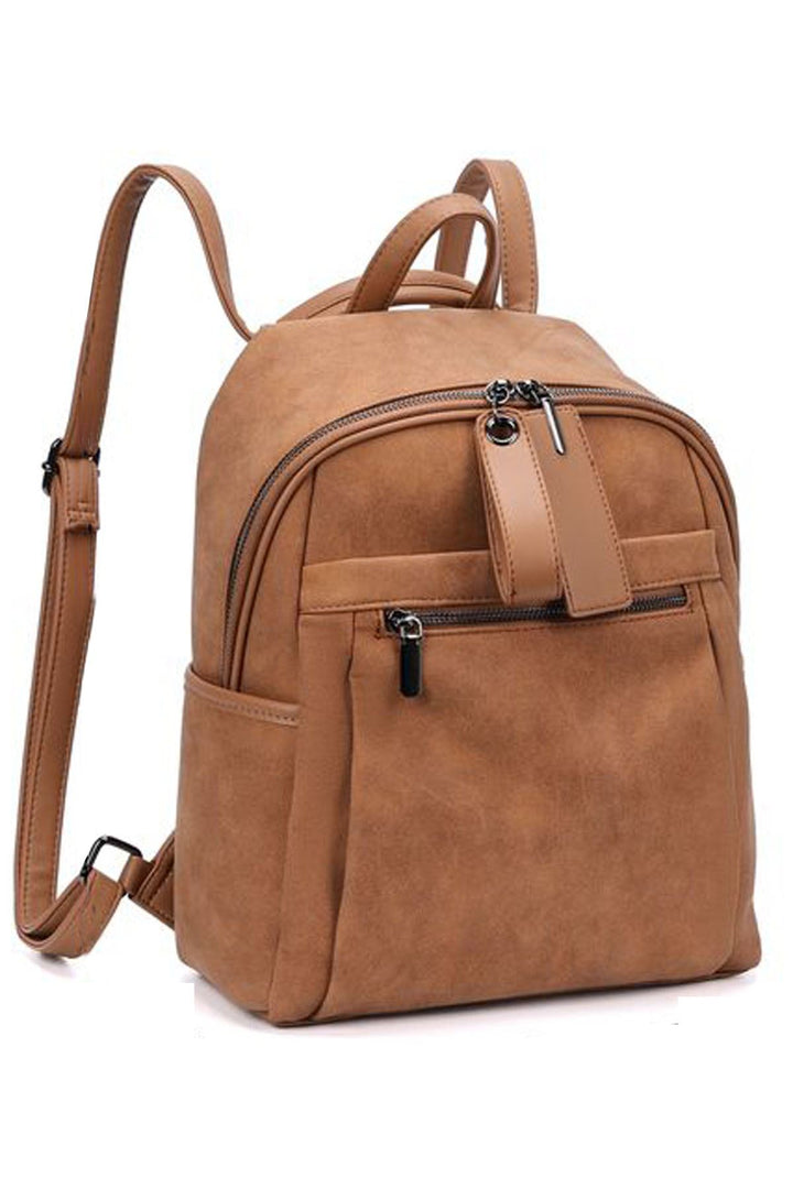 faux front zip backpack