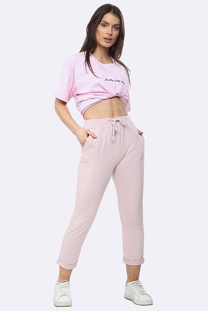 Italian Plain Drawstring Pocket Trousers
